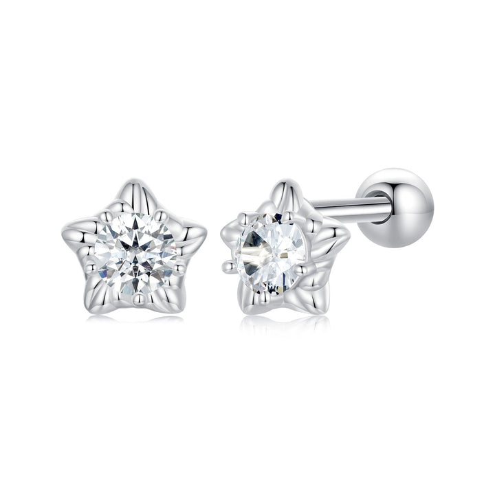 925 Sterling Silver Moissanite Stud Earrings 5mm for Women