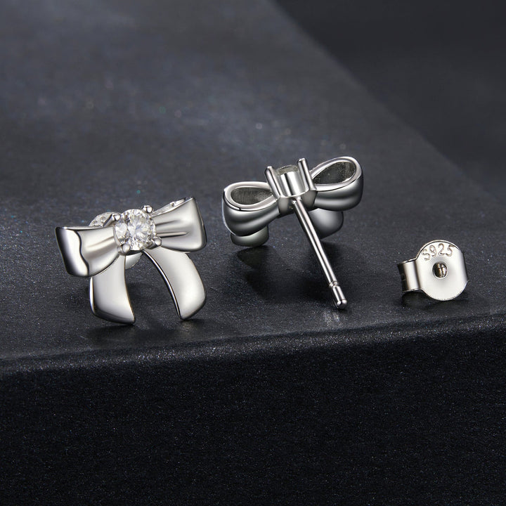 925 Sterling Silver Moissanite Earrings 0.3 cm for Women