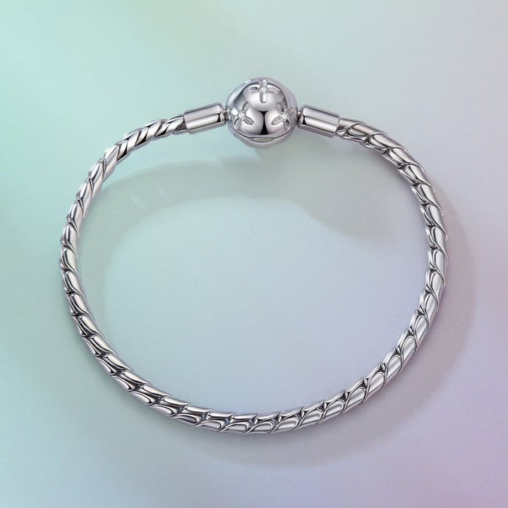925 Sterling Silver White Gold Plated Bracelet with CZ Pendant for Women