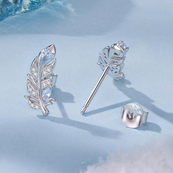 925 Sterling Silver Earrings with Pavé Setting CZ and White Gold Plating