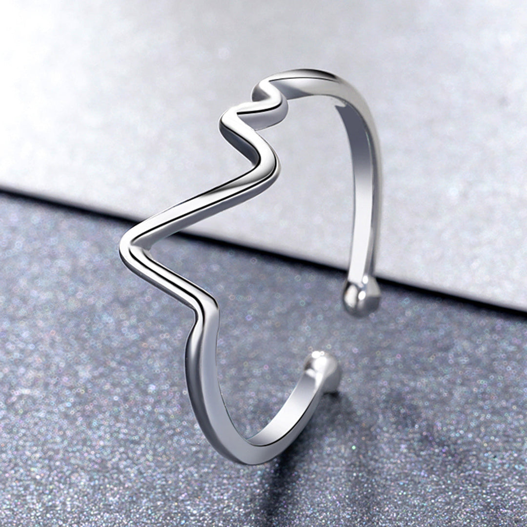 925 Sterling Silver Platinum Plated 0.1cm Ring for Men