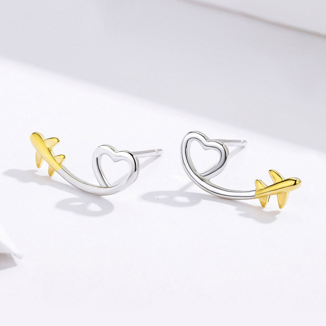 925 Sterling Silver Earrings, 0.6cm, Plated Gold, Plated Platinum for Women