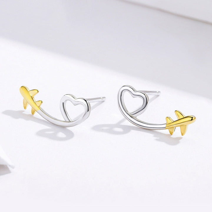 925 Sterling Silver Earrings, 0.6cm, Plated Gold, Plated Platinum for Women