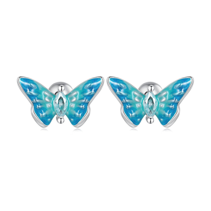 925 Sterling Silver Earrings with Enamel and CZ for Women