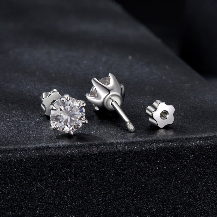 925 Sterling Silver 0.5 Carat Moissanite Earrings for Women