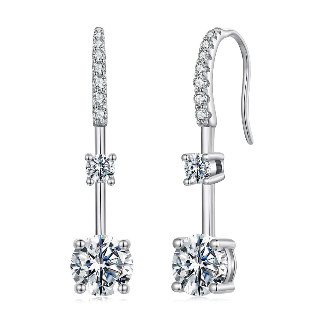 925 Sterling Silver Moissanite 1.00 Carat Earrings for Women