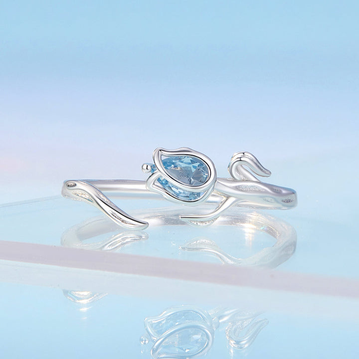 925 Sterling Silver 1.9mm Synthetic Spinel Ring for Women
