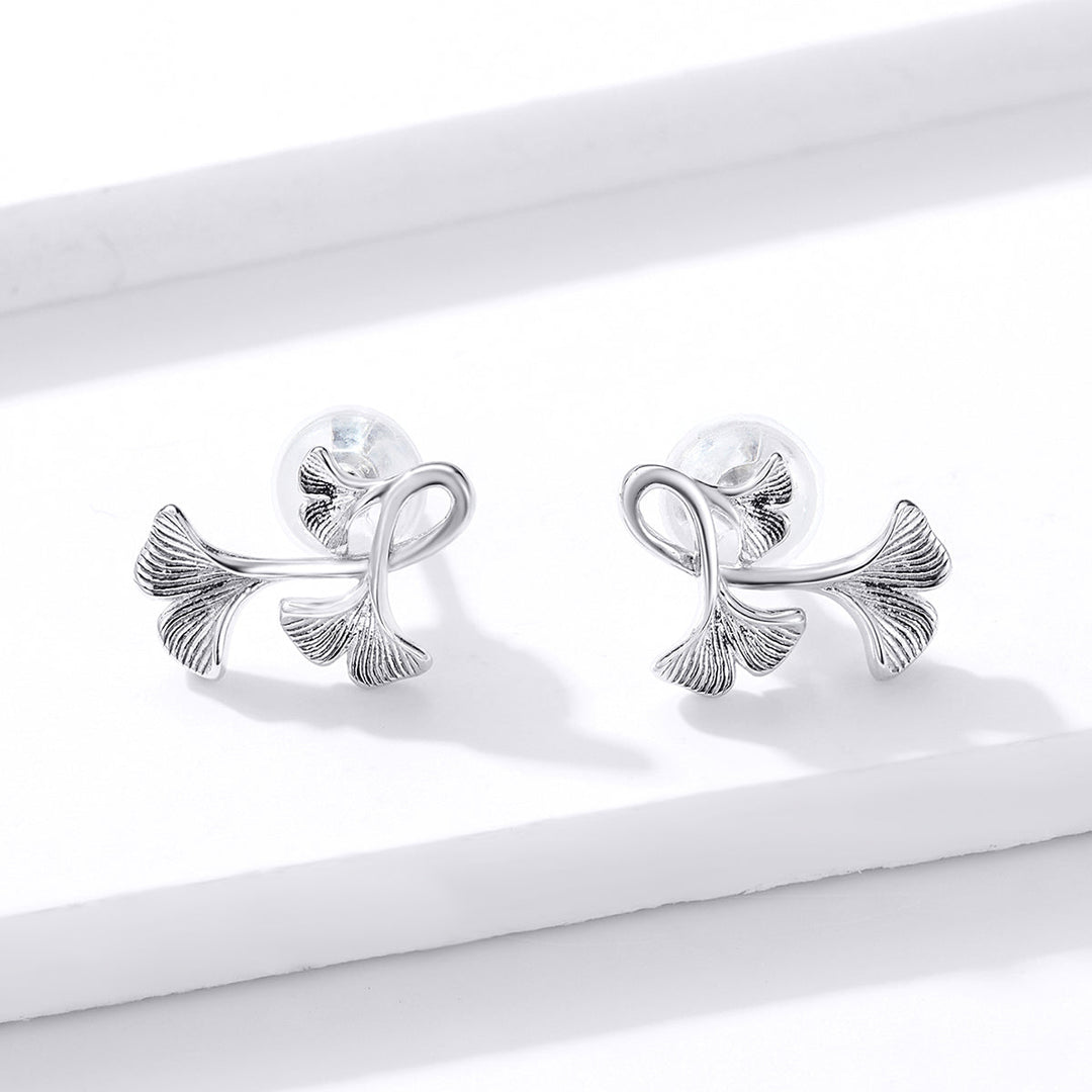 925 Sterling Silver Plated Platinum Wiredrawing Earrings