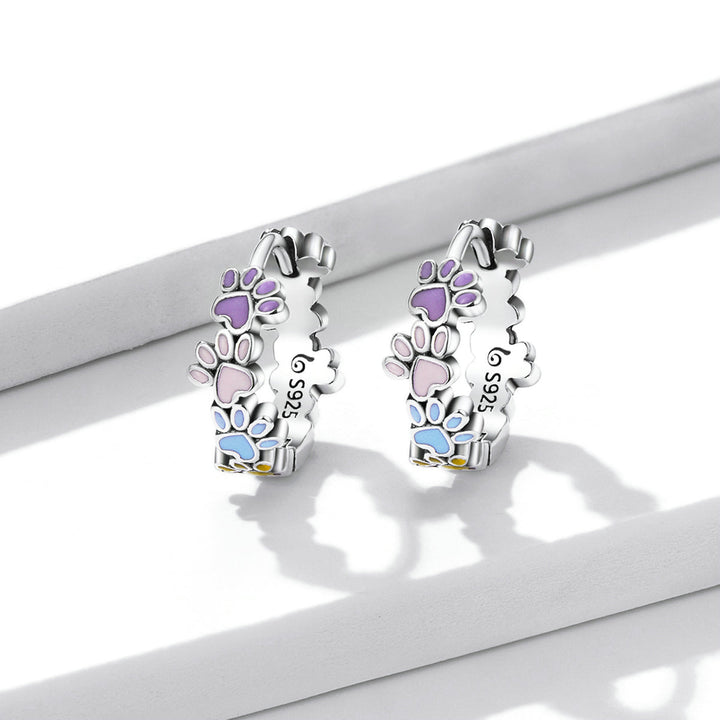 925 Sterling Silver Enamel Oxidized Silver Earrings