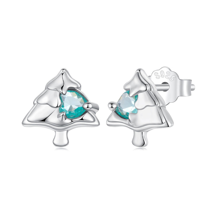 925 Sterling Silver White Gold Plated Transparent Glass Earrings for Women