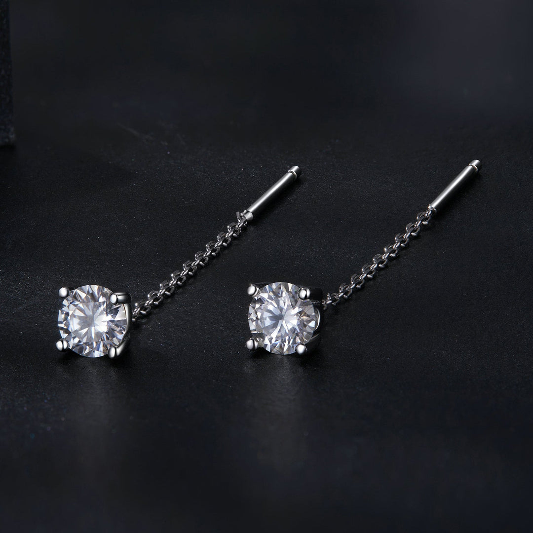 925 Sterling Silver 4.0 Carat Moissanite Earrings for Women