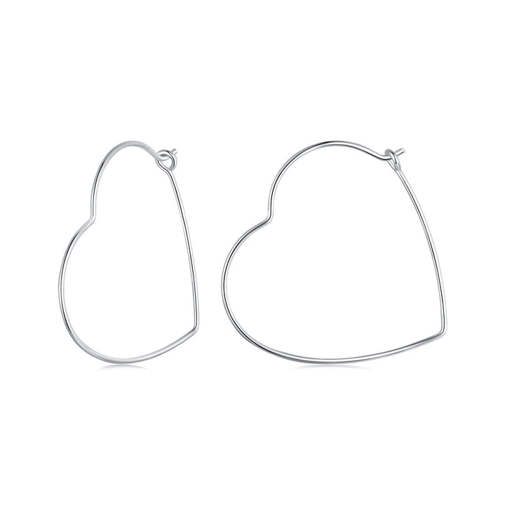925 Sterling Silver Earrings with White Gold Plating - 27mm for Women