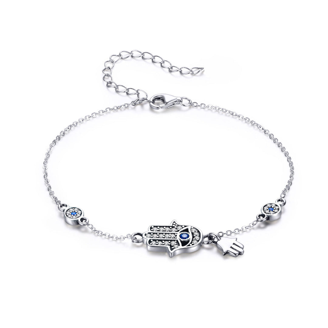 925 Sterling Silver Bracelet 21cm Long with 1.0*1.7cm Charms for Women