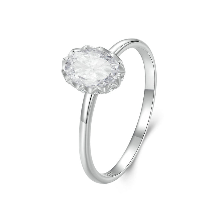 925 Sterling Silver 1.6mm Moissanite 1ct Ring in Size 6 for Women