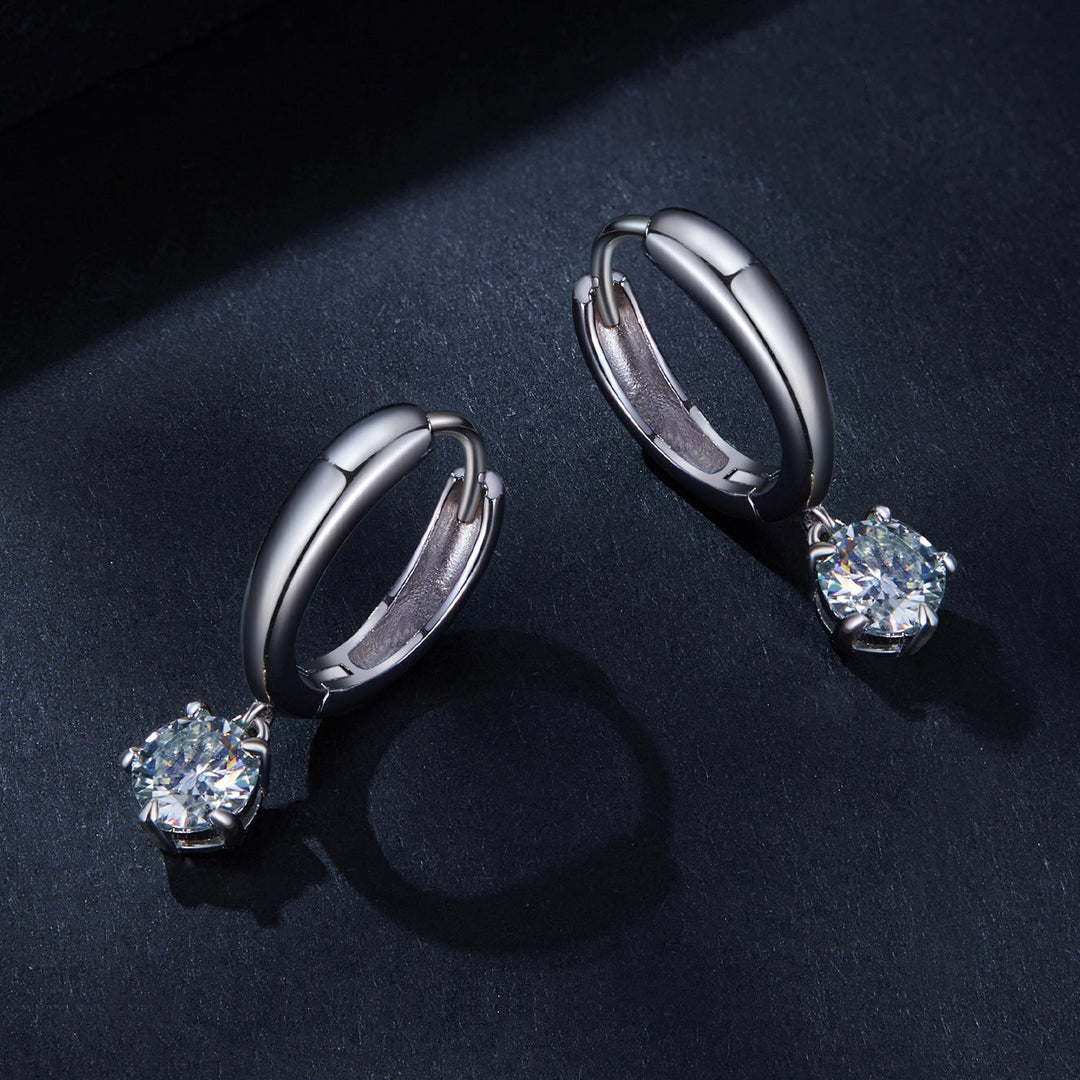 S925 Sterling Silver 0.50 Carat Moissanite Earrings for Women