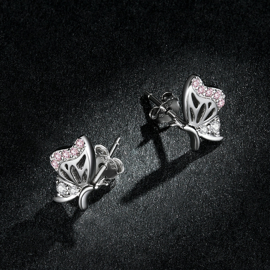 925 Sterling Silver Earrings with CZ in Pavé Setting