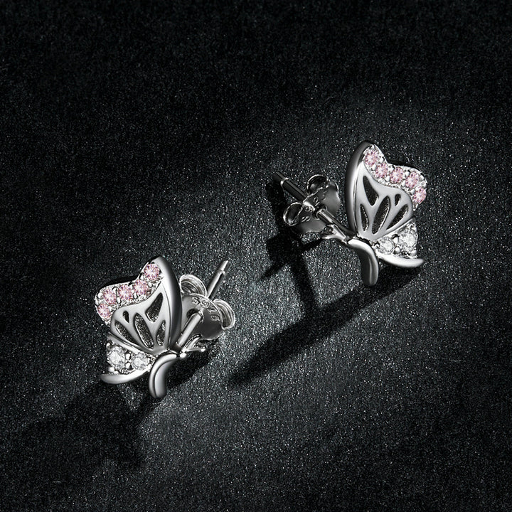 925 Sterling Silver Earrings with CZ in Pavé Setting