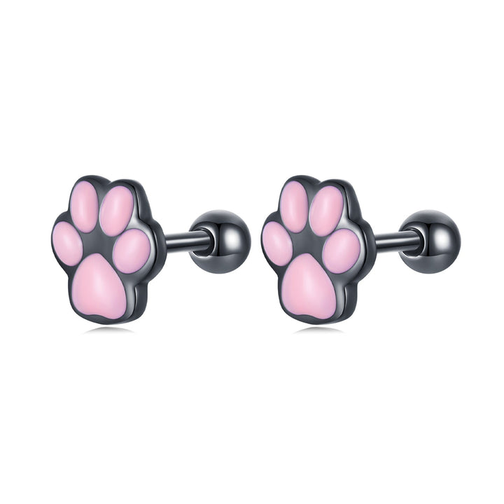 925 Sterling Silver Enamel Black Gold Plated Earrings for Women