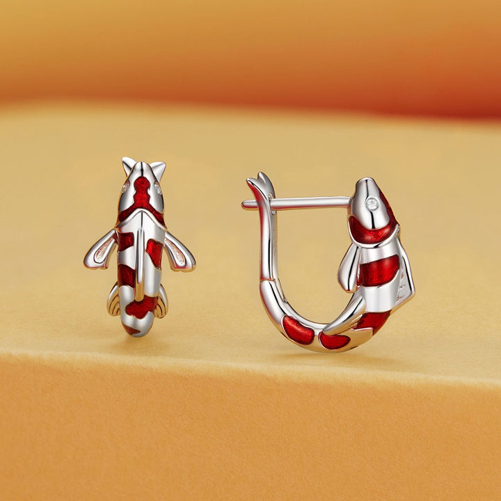 925 Sterling Silver Enamel and CZ Earrings with Platinum Plating for Women