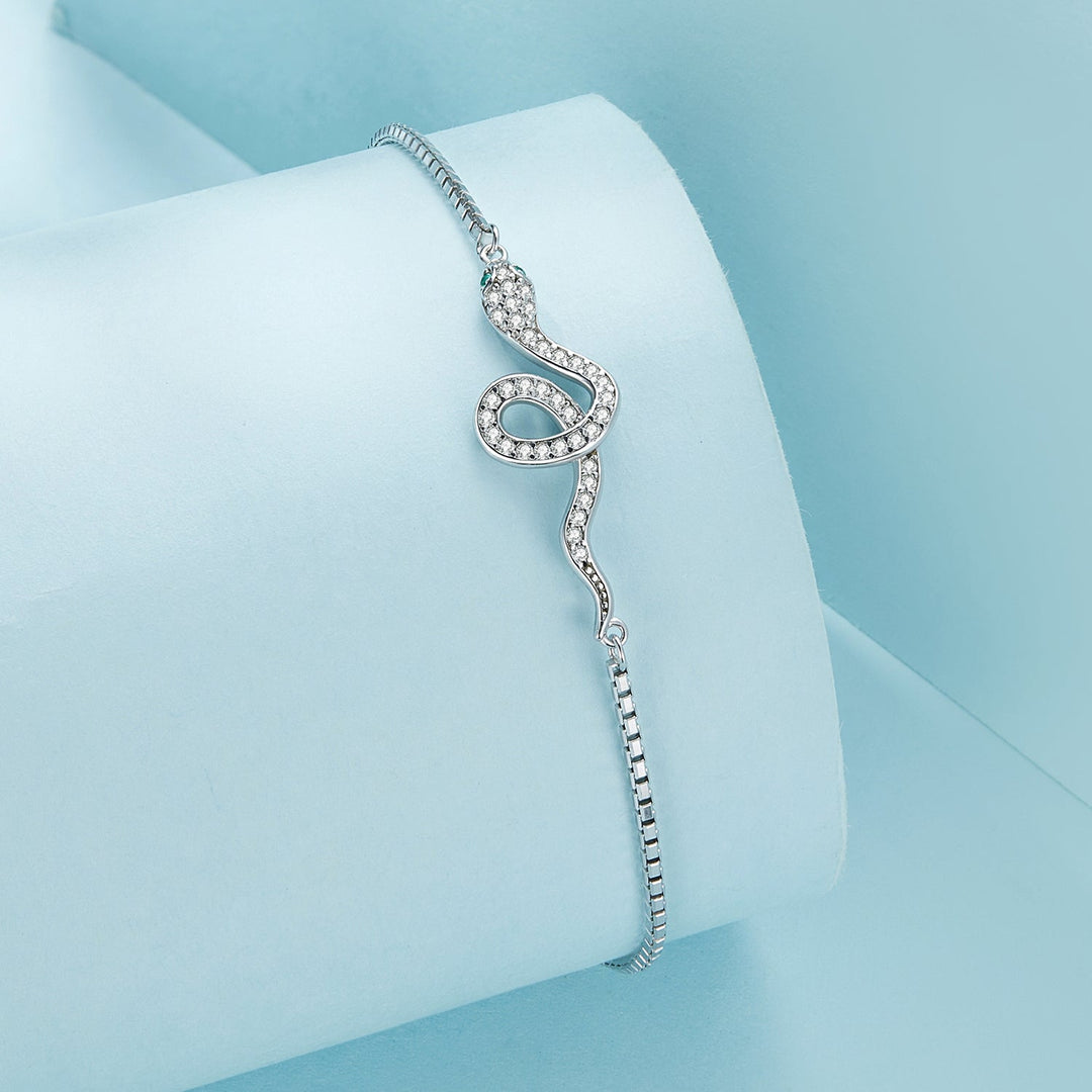S925 Sterling Silver &amp; Pavé CZ Platinum-Plated Bracelet
