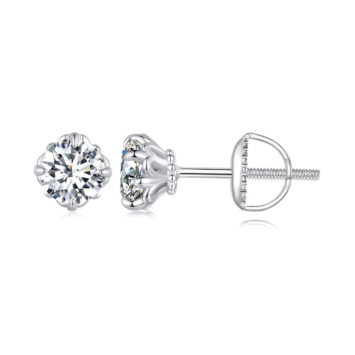 925 Sterling Silver &amp; Moissanite 0.7cm Earrings Style L for Women