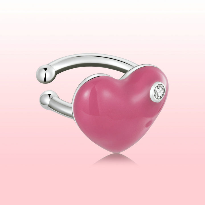 925 Sterling Silver Earrings with Pavé CZ &amp; Enamel, 1.0*1.3cm, for Women
