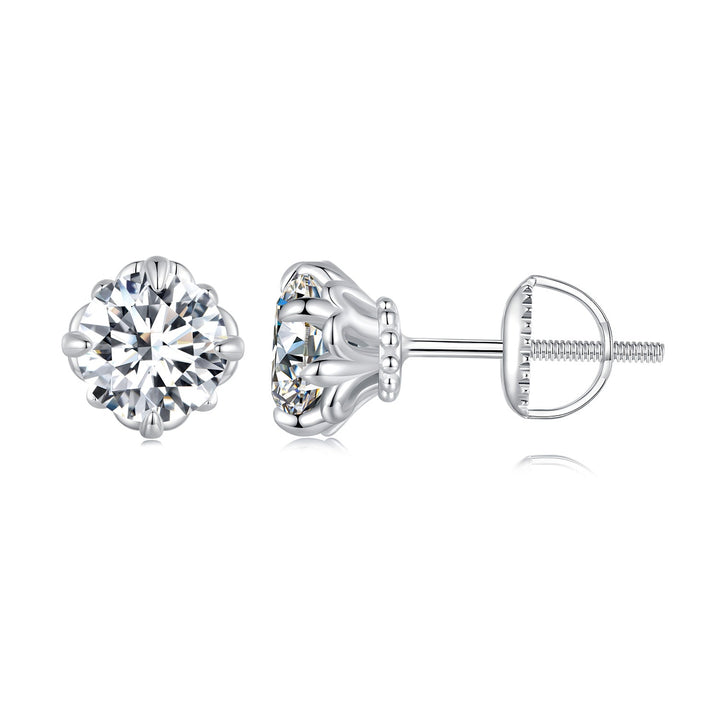 925 Sterling Silver &amp; Moissanite 0.7cm Earrings Style L for Women
