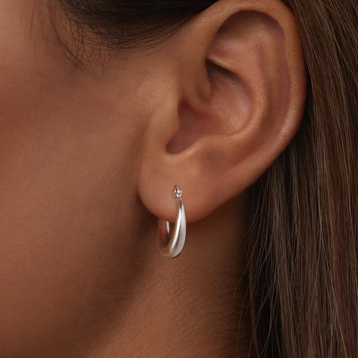 925 Sterling Silver White Gold Plated Earrings 3.0*0.7cm for Women