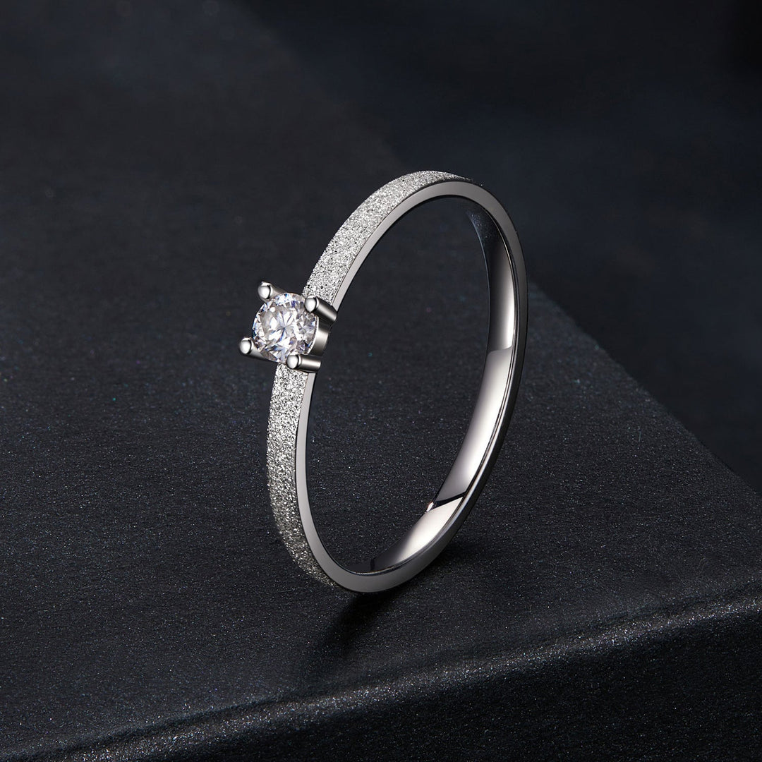 925 Sterling Silver &amp; Moissanite Size 6 Ring with 0.1ct Moissanite