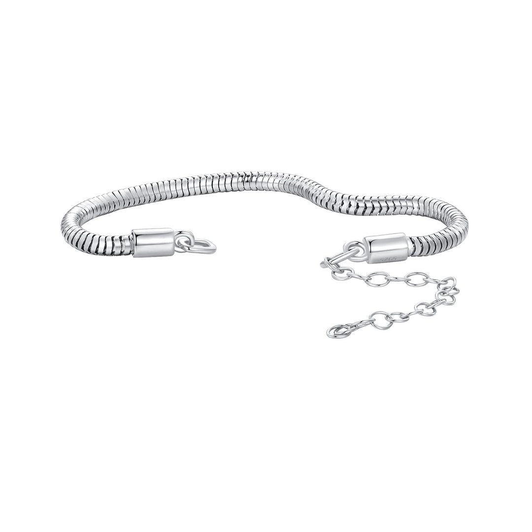 925 Sterling Silver Plated Platinum 140mm Chain Thickness 3mm Bracelet for Women