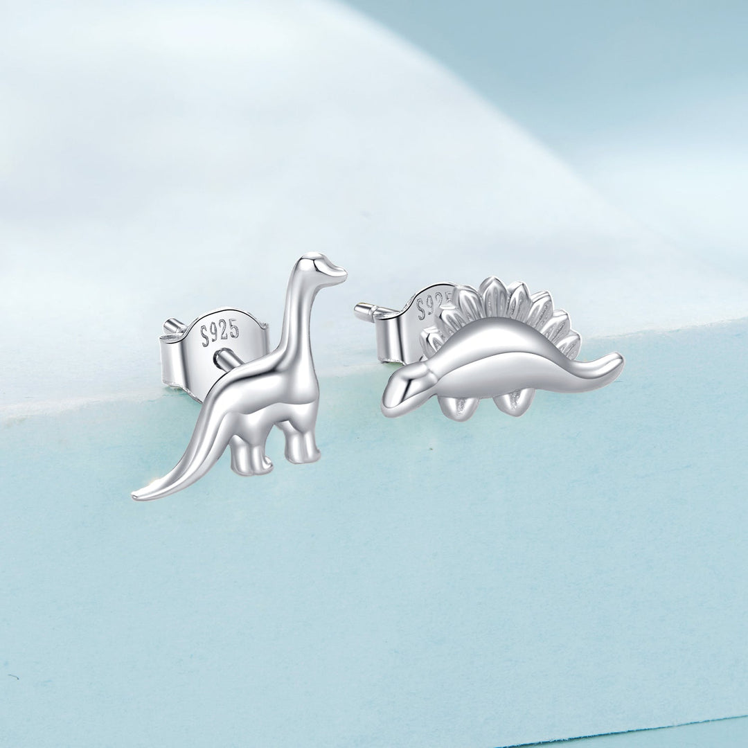 925 Sterling Silver Earrings with Oxidized Finish, 1.1*1cm &amp; 1.2*0.6cm for Women