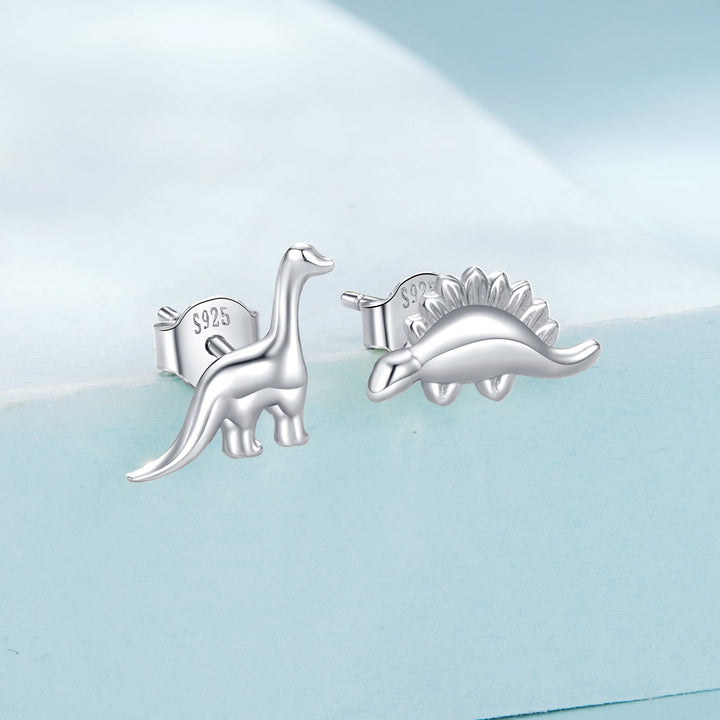 925 Sterling Silver Earrings with Oxidized Finish, 1.1*1cm &amp; 1.2*0.6cm for Women