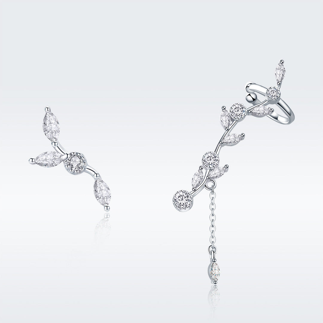 925 Sterling Silver Earrings with Platinum Plating and CZ for Women