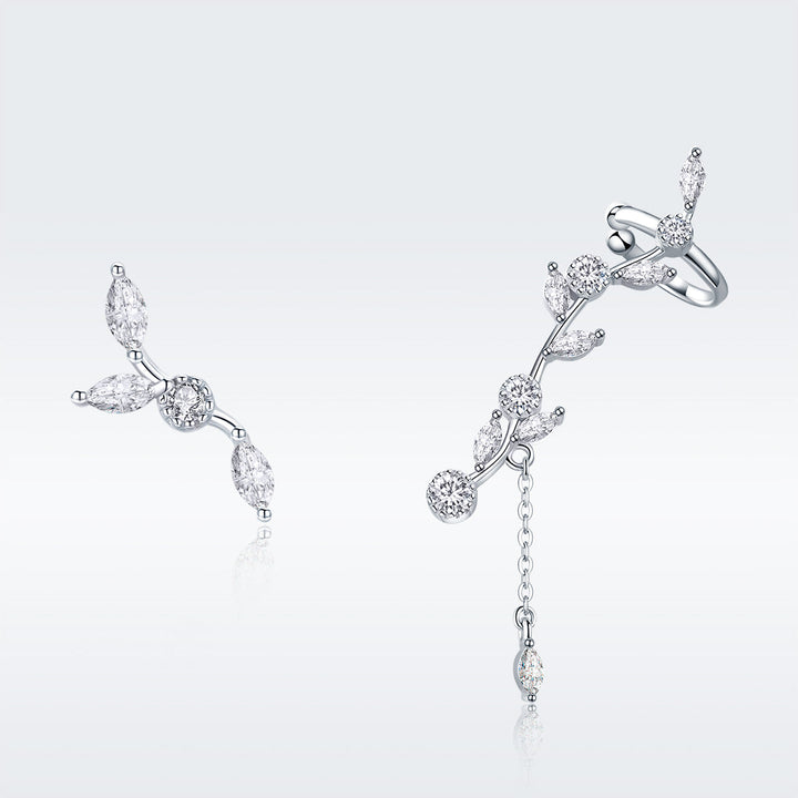 925 Sterling Silver Earrings with Platinum Plating and CZ for Women