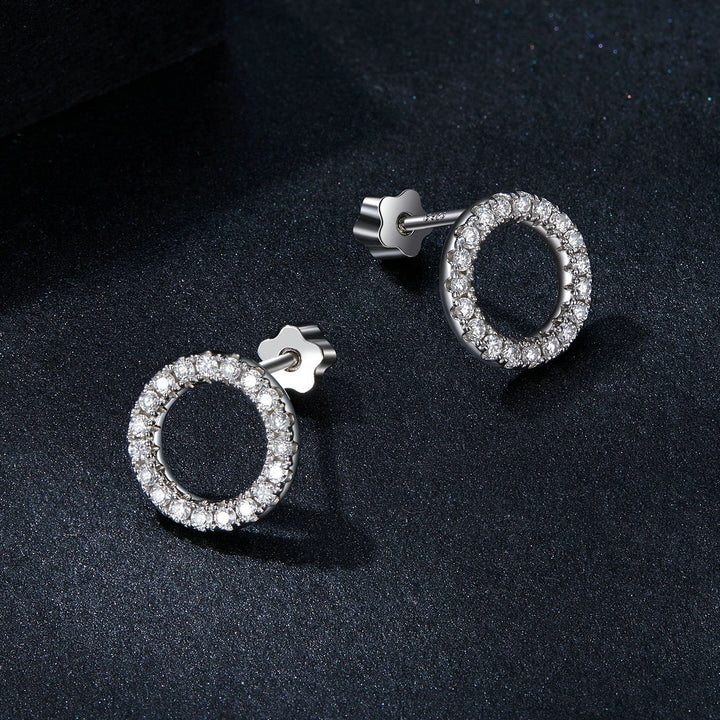 925 Sterling Silver 10mm Moissanite Earrings for Women