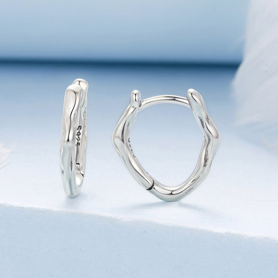 925 Sterling Silver Earrings with Oxidized Finish - 1.4x0.2cm for Women