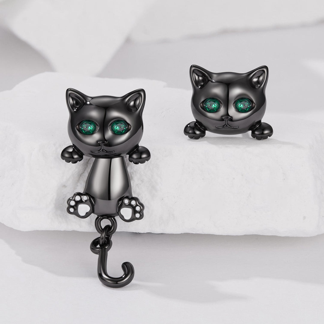 Brass &amp; S925 Silver Earrings | 2.8*1.1cm | White Gold Plated with Pavé Setting CZ for Women