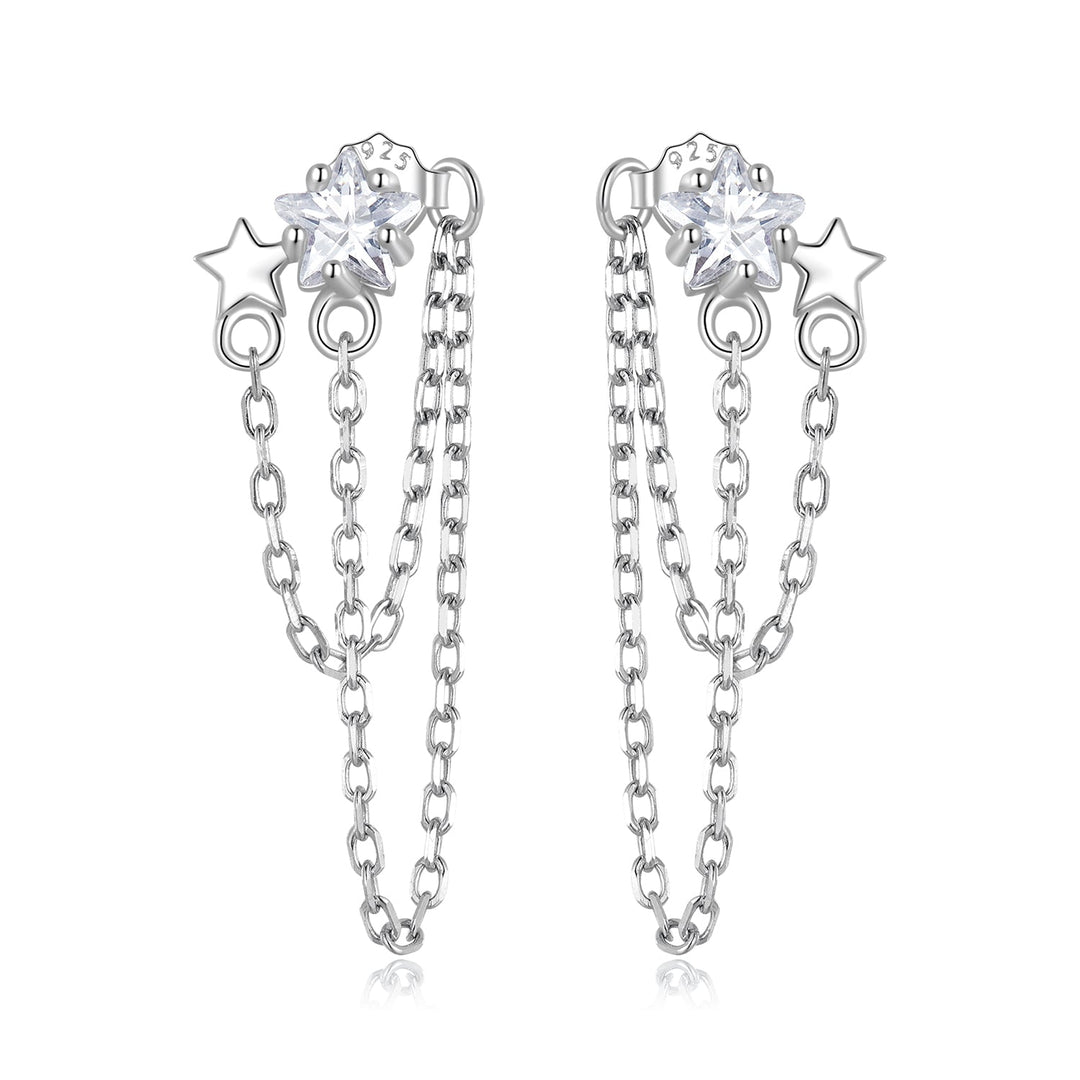 S925 Sterling Silver Pavé CZ Earrings, 0.9cm for Women