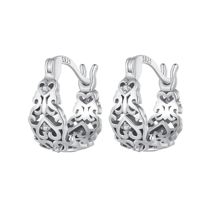 925 Sterling Silver Earrings with Pavé Setting CZ