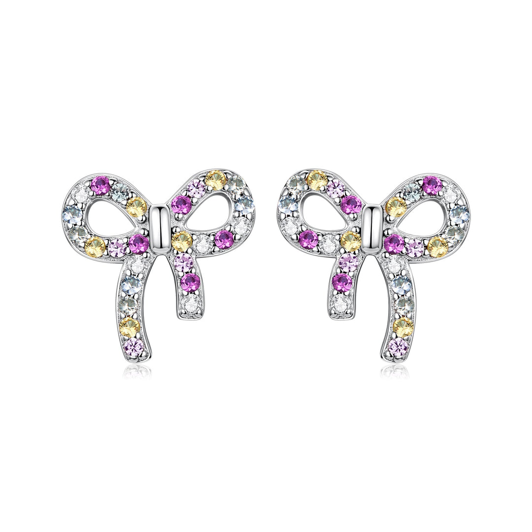 925 Sterling Silver White Gold Plated Pavé Setting CZ Earrings 1.0cm for Women