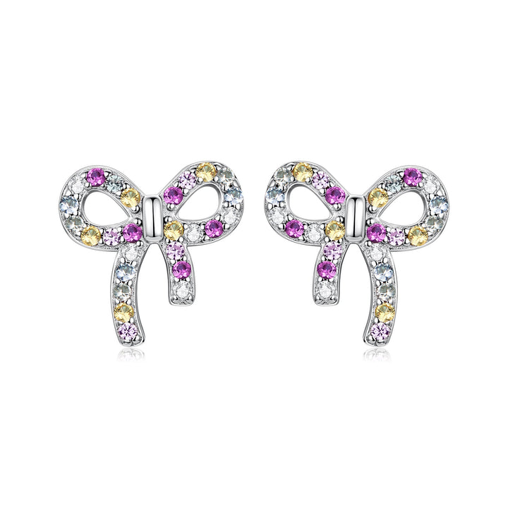925 Sterling Silver White Gold Plated Pavé Setting CZ Earrings 1.0cm for Women