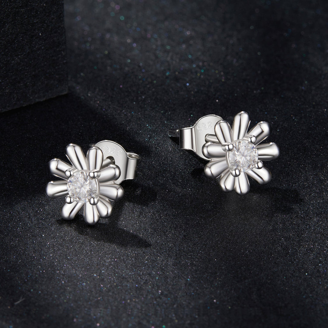 925 Sterling Silver Moissanite 0.3cm Earrings for Women