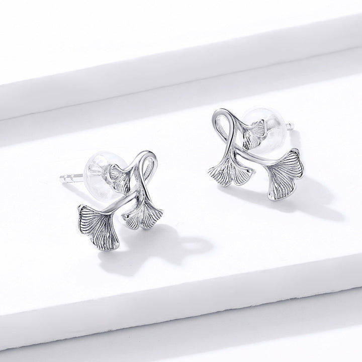 925 Sterling Silver Plated Platinum Wiredrawing Earrings
