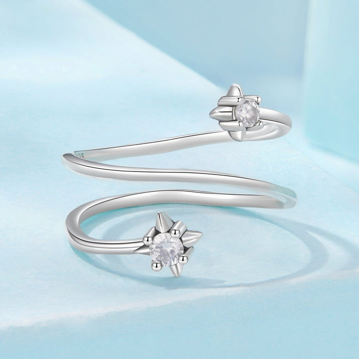 925 Sterling Silver Pavé Setting CZ Oxidized Ring for Women