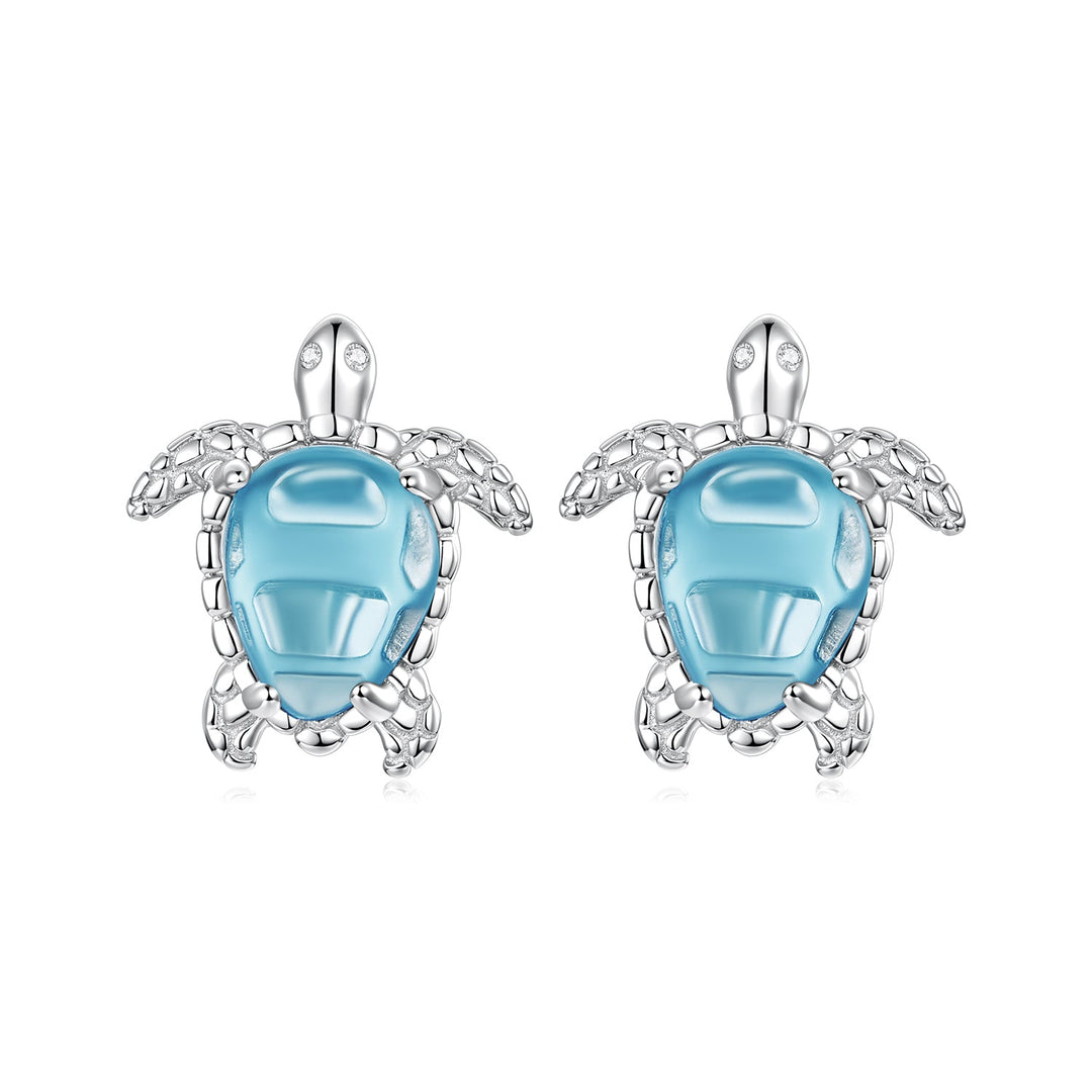 925 Sterling Silver &amp; Brass Transparent Glass CZ Earrings 1.3*1.2cm for Women