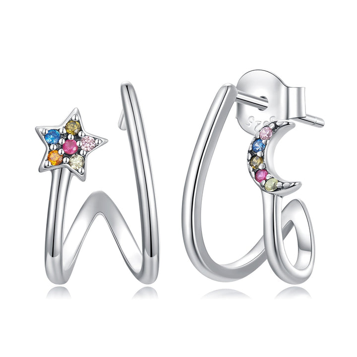 925 Sterling Silver Earrings with Pavé Setting CZ, 1.3*0.9cm, for Women