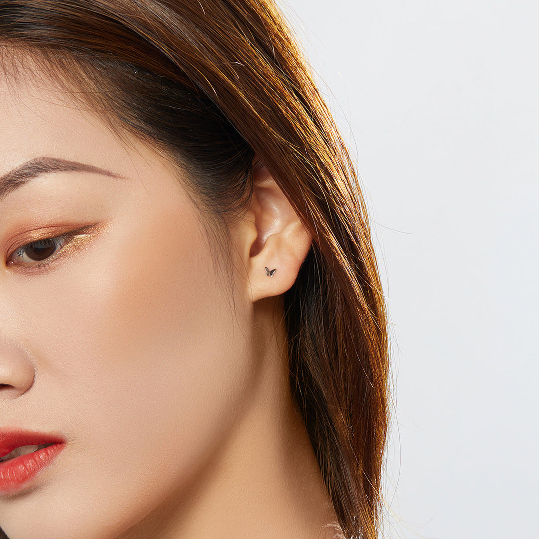 925 Sterling Silver &amp; Platinum Plated Earrings
