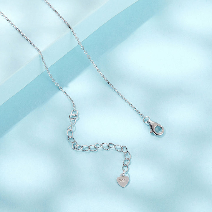 925 Sterling Silver Necklace with CZ in Pavé Setting, 400+50mm Length for Women