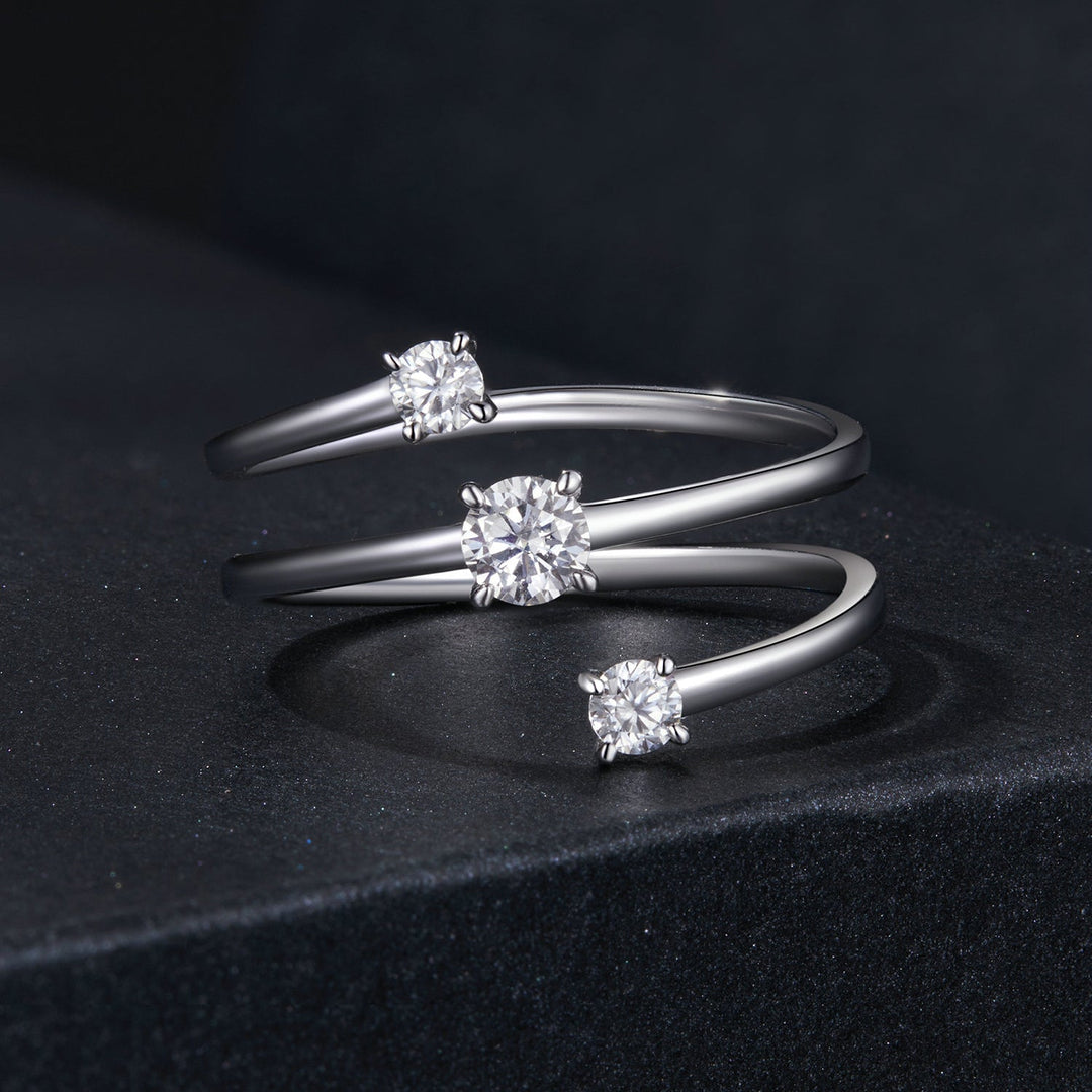 925 Sterling Silver 3mm Moissanite Ring for Women