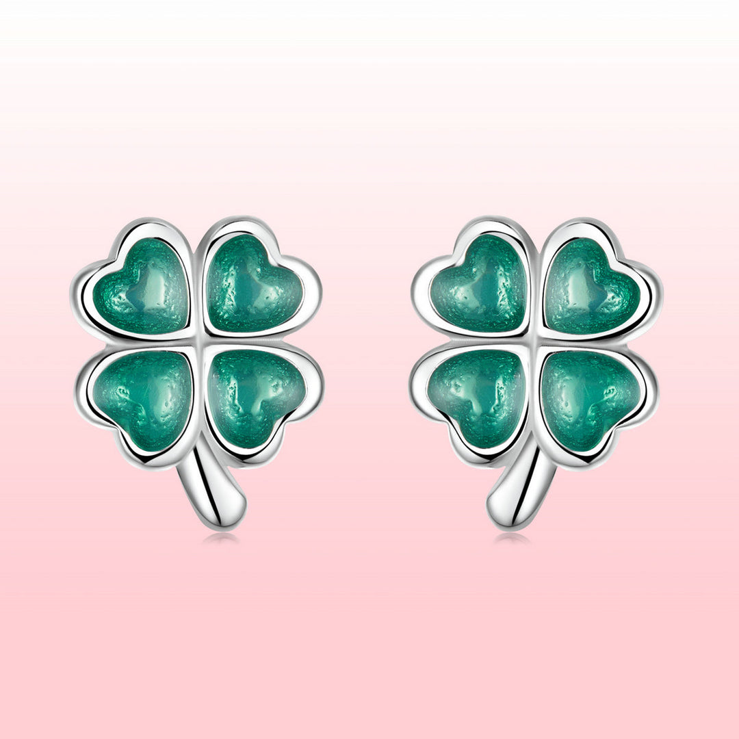 925 Sterling Silver Enamel Plated Platinum Earrings for Women